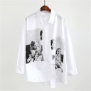 Ladies' White Shirt with Daira Print 1