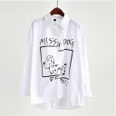 Ladies' White Shirt with Daira Print 2