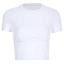 Ladies' White Short T-Shirt B85 1