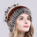 Ladies' Winter Hat with Fur Fluffy Ribbed Surface Pom-Pom Decoration on the Crown Head Circumference 52 to 60 cm For Cold Winter Weather 3
