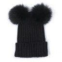 Ladies' Winter Hat with Pom Poms 1