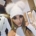Ladies' Winter Hat with Pom Poms 4