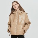 Ladies' Winter Jacket Made of Faux Leather P1794 6
