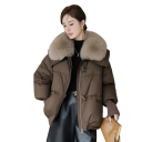 Ladies' Winter Jacket with Fur Collar Zip Fastening Warm Soft Material Polyester Cotton Pockets Elegant Winter Jacket 3