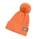 Ladies' Winter Knitted Hat with Pom-Pom 56–60 cm Warm Thick Crocheted Hat Acrylic Polyester Faux Fur Elegant Plain Hat 1