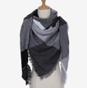 Ladies' Winter Triangle Scarf Large Size 135 x 135 x 200 cm Bold Colourful Areas and Short Fringes For the Neck and Shoulders 3