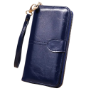 Ladies' Zip-Around Wallet 10 x 19.5 x 3.5 cm Large Capacity Synthetic Leather Oily Finish Wrist Strap 11