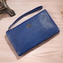 Ladies' zip clutch wallet with a wrist strap Flat wallet made of PU leather with a textured surface and metal decoration 20 x 12 cm 5
