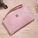 Ladies' zip clutch wallet with a wrist strap Flat wallet made of PU leather with a textured surface and metal decoration 20 x 12 cm 7