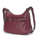Ladies' zip crossbody bag with two front zip pockets Shoulder strap made of PU leather and polyester Size 27 x 17 cm 5