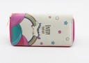 Ladies' zip wallet with unicorn print Elongated shape Playful colourful designs Material PU leather and polyester Dimensions 20 x 10 x 2.5 cm 19