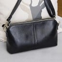 Ladies' Zipped Crossbody Bag Two Zipped Compartments Rounded Shape Grainy Surface Strap with Metal Carabiners PU Leather and Polyester 2