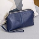 Ladies' Zipped Crossbody Bag Two Zipped Compartments Rounded Shape Grainy Surface Strap with Metal Carabiners PU Leather and Polyester 7