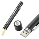Ładowalna diodowa latarka diagnostyczna 14 × 3 × 1,7 cm USB białe i żółte światło kieszonkowa latarka 5