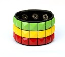 Læderarmbånd med pyramider 4