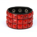 Læderarmbånd med pyramider 9