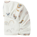 Lagen til babyseng op til 83 × 43 × 5 cm Bomulds muslin stræk-lagen Oval form Farverigt med mønster 5