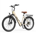 Ľahké elektrokolo pre dospelých Aairsk SU7 Motor 750 W Batéria 36 V 13 Ah Kolesá 24 palcov Shimano 7 rýchlostí Nízky nástup Béžové Do mesta 1