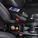 Lakťová opierka 28,5 x 36 x 12 cm pre Peugeot 2008 Posuvná Kožené autopríslušenstvo Úložný box Jednoduchá montáž USB Nabíjanie Umelá koža ABS 2