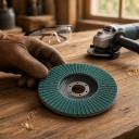 Lamelklinge af ikke-vævet tekstil og sandpapir til vinkelsliber 125 mm Hul 22 mm Slibning og polering af metal 3