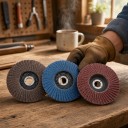Lamelomaiset hiomakiekot 75 mm 3 kpl Aukko 10 mm Hienous 60 80 ja 120 Ruskea Sininen ja Punainen Mini kulmahiomakoneelle metallille ja puulle 2