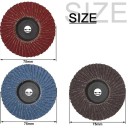 Lamelové brusné kotúče 75 mm 3 ks Otvor 10 mm Zrnitost 60 80 a 120 Hnedý Modrý a Červený Na mini uhlovú brúsku pre kov a drevo 4