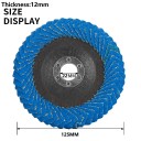 Lamelowe tarcze ścierne 125 mm 10 szt. Otwór 22 mm Ziarno 60 Grubość 12 mm Niebieskie Do szlifierki kątowej do szlifowania metalu, stali nierdzewnej 8