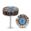 Lamelvormige schuurwielen op steel 5 stuks Korrelgrootte 80 Diameter 31,5 mm Steel 3,17 mm Bruin Voor microfreesmachines voor metaal, hout 3