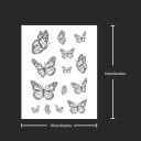 Lámina de tatuaje temporal con mariposas 14x10 cm - resistente al agua, delicado y romántico, de larga duración hasta 15 días, diseño femenino, fácil 3