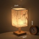 Lampa biurkowa LED 27 x 12 x 10 cm Styl chiński Oświetlenie dekoracyjne z lnianym kloszem i drewnianą podstawą 4