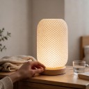 Lampă de birou LED Stil Nordic Alb 3 culori de lumină Controler pe cablu Alimentare USB 2,2 x 20,4 x 10 cm Lampă de noapte Pentru dormitor 3