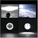 Lampă de lucru 2LED 20W 16800 lm Lampă rotundă IP68 cu lentilă PC Corp din aluminiu Suport din oțel inoxidabil Iluminare exterioară LED 6