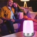 Lampă de noapte cu atingere și ceas cu simulare a răsăritului 7 moduri de alarmă 6 culori RGB 3 niveluri de intensitate Temporizator 15 cm Alb 4