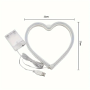 Lampă de noapte LED cu inimă roz, 20 x 21 cm, decor de perete, USB sau 3 baterii AA, semn neon, decor romantic luminos 2