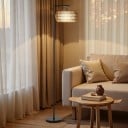 Lampă de podea homcom cu abajur din sfoară naturală 170 cm cu temperatură de lumină ajustabilă prin telecomandă și întrerupător de picior 4