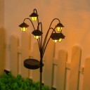 Lampă decorativă solară 6 LED, design retro de lanternă cu efect de flacără pentru grădină și curte 3
