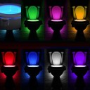 Lampă LED pentru vasul de toaletă 7,6 x 5 x 2 cm cu senzor de mișcare, 16 culori, iluminare de fundal impermeabilă pentru toaletă, lampă de noapte 2