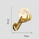 Lampa na stenu v tvare ruky držíace mesiac 27 x 22 cm Pryskyřica a 3D tlač Studené biele svetlo 5500-7000 K Paticia G9 5 W Dekorácia do izby 3