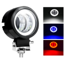 Lampa robocza 2LED 20W 16800 lm Lampa okrągła IP68 z soczewką PC Obudowa aluminiowa Uchwyt ze stali nierdzewnej Zewnętrzne oświetlenie pojazdu LED 1