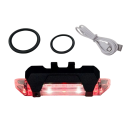 Lampă spate bicicletă multicoloră 7,3 x 12,2 x 3 cm, reîncărcabilă prin USB, lumină de siguranță impermeabilă IPX5, 15 lm, 5 moduri, cu benzi 2