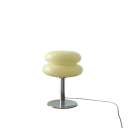 Lampa stołowa szklana 28 x 18 cm Elegancka metalowa podstawa Dekoracyjna lampa Nowoczesna lampka nocna Sypialnia Salon Biuro 5