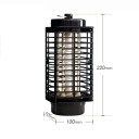 Lampa UV electrică pentru capturarea țânțarilor 10 × 10 × 22 cm Grilă electrică Plastic negru Lampă împotriva insectelor pentru utilizare în interior 2
