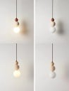 Lampada a sospensione moderna con paralume a sfera in legno pietra vetro altezza 23 cm diametro 11 cm cavo 170 cm LED G9 per camera da letto 6