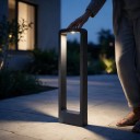 Lampada da esterno a colonna LED 15 W COB Bianco freddo 6000 K 60 cm Alluminio AC 85–265 V Nera Illuminazione impermeabile per giardini e cortili 2