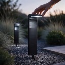 Lampada da giardino solare 1 pz Impermeabile 41,3 x 9 x 16,2 cm Con picchetto 16 cm LED ABS e PC Nera Luce bianca fredda Per marciapiede e giardino 2