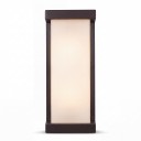 Lampada da parete esterna LED 25 W Grado di protezione IP65 Forma rettangolare Diffusore bianco in cornice nera Luce bianca calda 3000 K Per facciate terrazze e ingressi 1