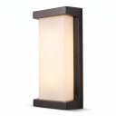 Lampada da parete esterna LED 25 W Grado di protezione IP65 Forma rettangolare Diffusore bianco in cornice nera Luce bianca calda 3000 K Per facciate terrazze e ingressi 2