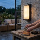 Lampada da parete esterna LED 25 W Grado di protezione IP65 Forma rettangolare Diffusore bianco in cornice nera Luce bianca calda 3000 K Per facciate terrazze e ingressi 5