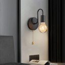 Lampada da parete industriale nordica 10W E27 lampada nera in metallo per interni senza lampadina per camera da letto bagno corridoio con supporto 2