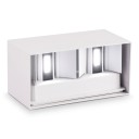 Lampada da parete LED 24 W Classe di protezione IP65 Corpo quadrato in alluminio Due moduli Illuminazione verso l'alto e verso il basso Luce bianca 6000 K Per facciate e ingressi 1